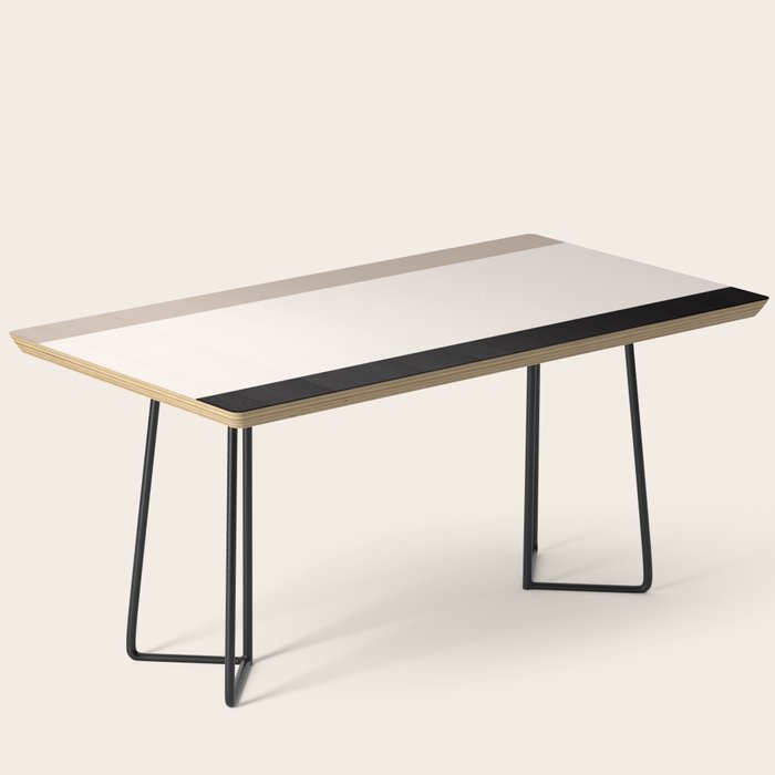 black tan cream bold stripes Coffee Table Gallery Image 1