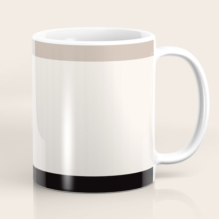 black tan cream bold stripes Coffee Mug Gallery Image 1