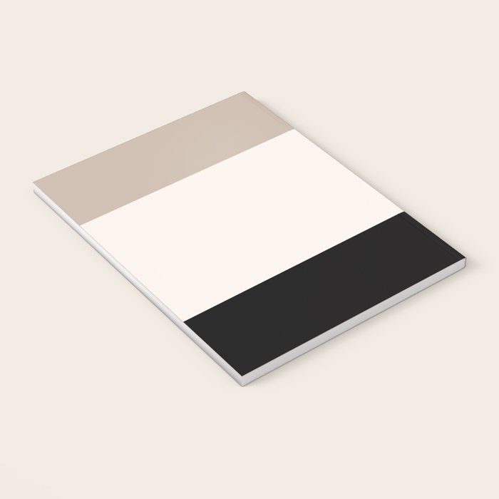 black tan cream bold stripes Notebook Gallery Image 3