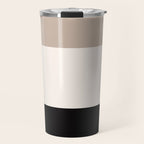 black tan cream bold stripes Travel Mug Gallery Image 1