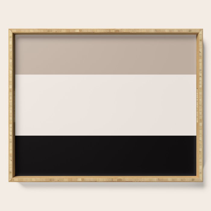 black tan cream bold stripes Serving Tray Gallery Image 1