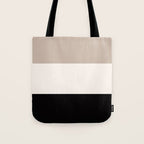 black tan cream bold stripes Tote Bag Gallery Image 1