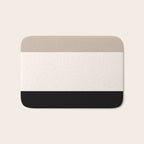 black tan cream bold stripes Bath Mat Gallery Image 1