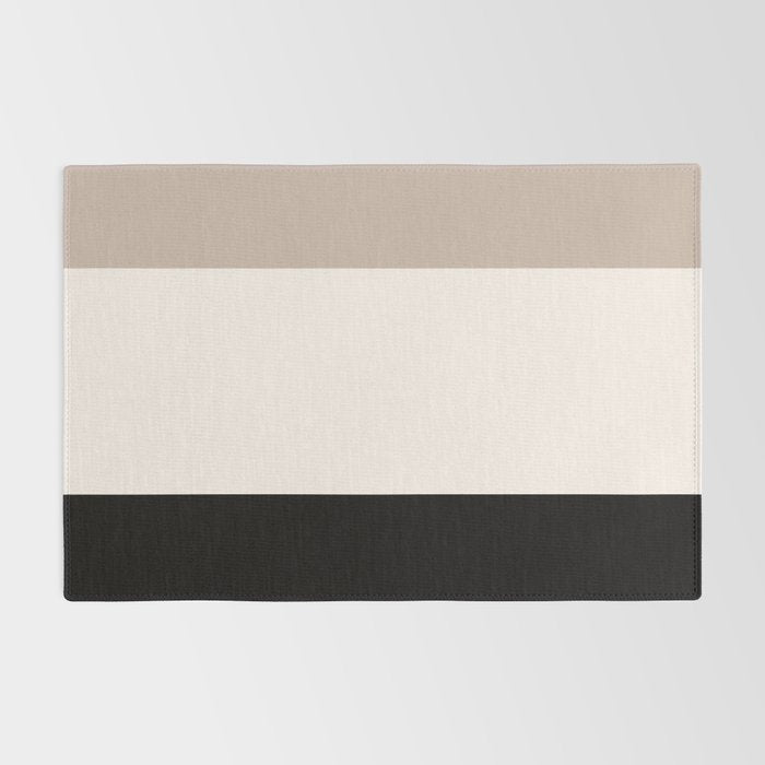 black tan cream bold stripes Rug Gallery Image 2