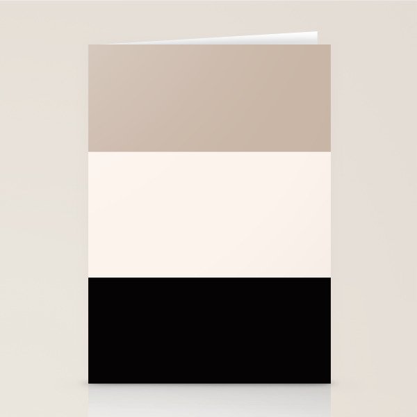black tan cream bold stripes Stationery Card Gallery Image 2