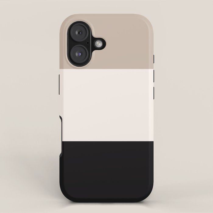 black tan cream bold stripes iPhone Case Gallery Image 1