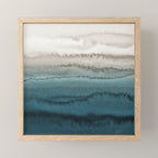 WITHIN THE TIDES - CRASHING WAVES TEAL Mini Art Print Gallery Image 1