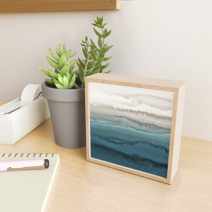 WITHIN THE TIDES - CRASHING WAVES TEAL Mini Art Print Gallery Image 2