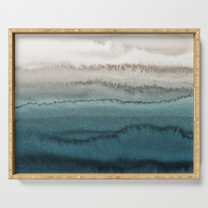 WITHIN THE TIDES - CRASHING WAVES TEAL Serving Tray Gallery Image 1