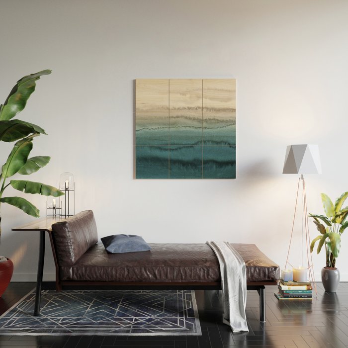 WITHIN THE TIDES - CRASHING WAVES TEAL Wood Wall Art Gallery Image 2