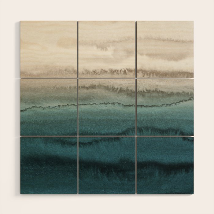 WITHIN THE TIDES - CRASHING WAVES TEAL Wood Wall Art Gallery Image 1