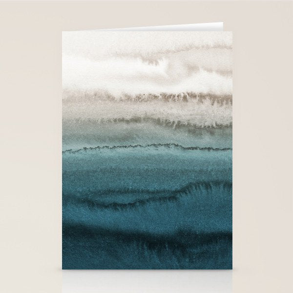 WITHIN THE TIDES - CRASHING WAVES TEAL Stationery Card Gallery Image 2