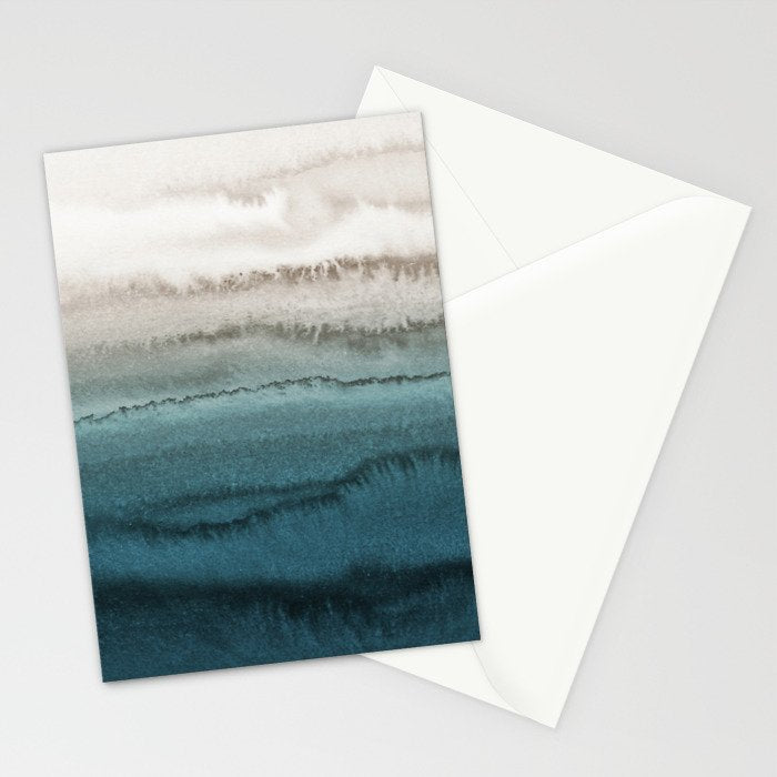 WITHIN THE TIDES - CRASHING WAVES TEAL Stationery Card Gallery Image 2