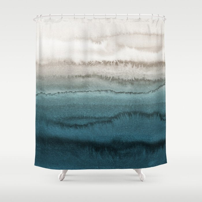 WITHIN THE TIDES - CRASHING WAVES TEAL Shower Curtain Gallery Image 1