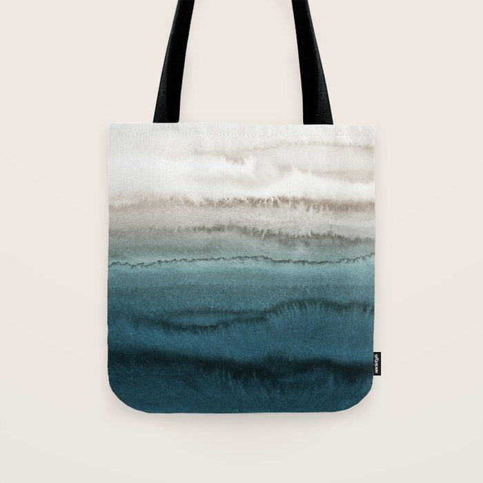 WITHIN THE TIDES - CRASHING WAVES TEAL Tote Bag Gallery Image 1