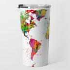 Map of the World Map Watercolor Travel Mug Gallery Image 3