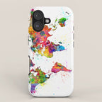 Map of the World Map Watercolor iPhone Case Gallery Image 1