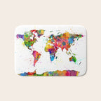 Map of the World Map Watercolor Bath Mat Gallery Image 1