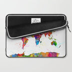 Map of the World Map Watercolor Laptop Sleeve Gallery Image 2
