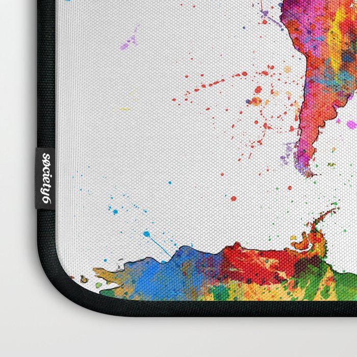 Map of the World Map Watercolor Laptop Sleeve Gallery Image 3