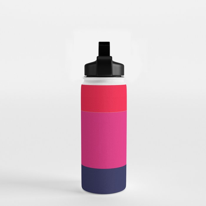 cherry red hot pink navy blue Water Bottle Gallery Image 2