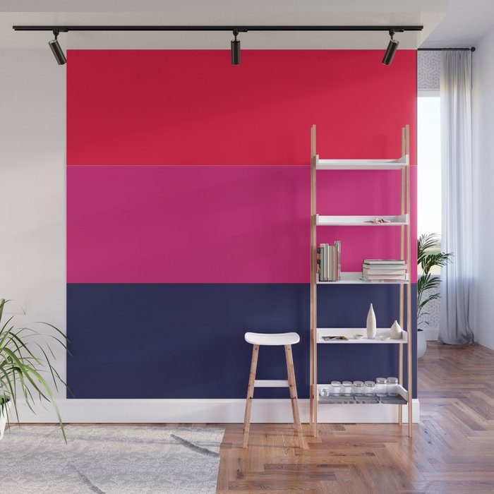 cherry red hot pink navy blue Wall Mural Gallery Image 1