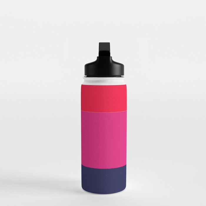 cherry red hot pink navy blue Water Bottle Gallery Image 3