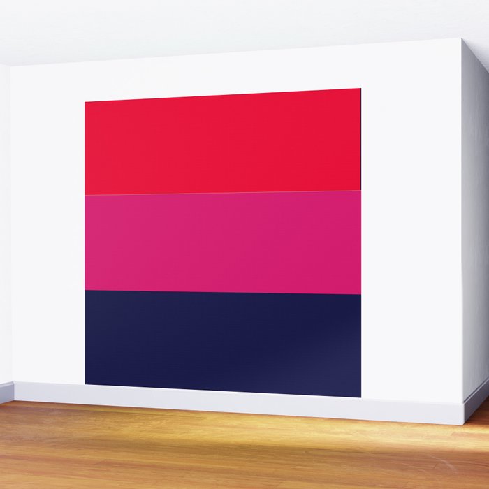 cherry red hot pink navy blue Wall Mural Gallery Image 2