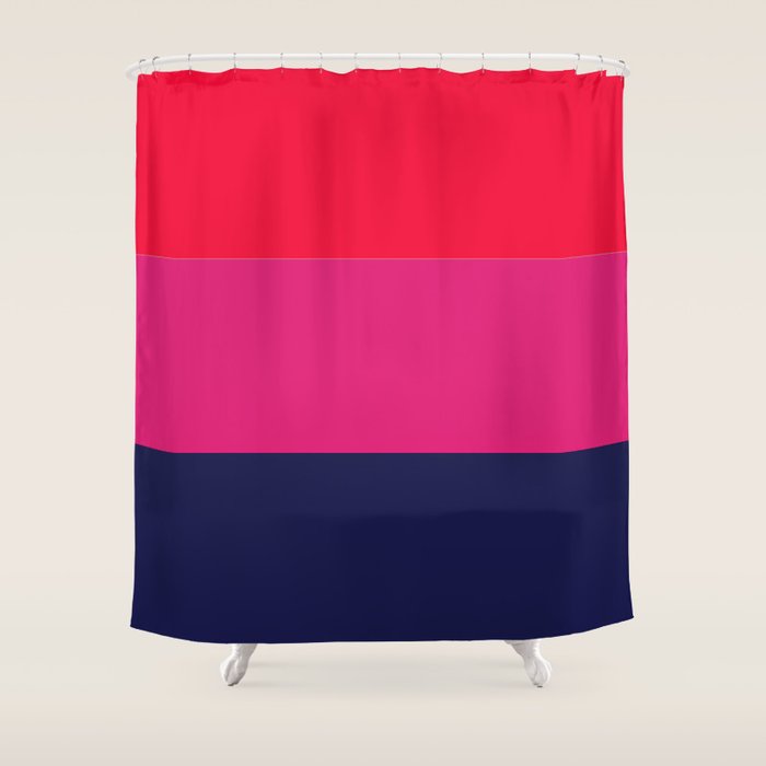 cherry red hot pink navy blue Shower Curtain Gallery Image 1