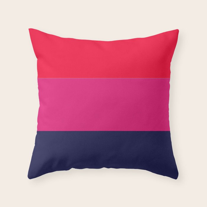 cherry red hot pink navy blue Throw Pillow Gallery Image 1