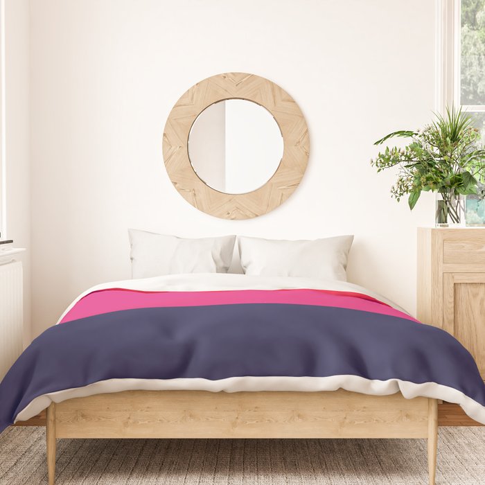 cherry red hot pink navy blue Duvet Cover Gallery Image 3