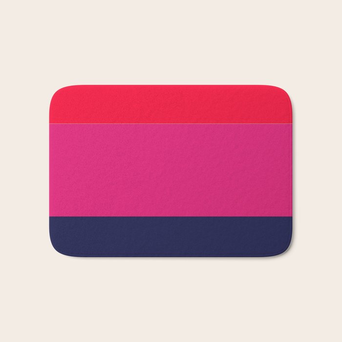 cherry red hot pink navy blue Bath Mat Gallery Image 1