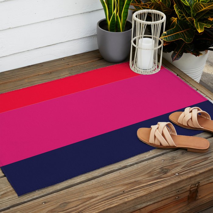 cherry red hot pink navy blue Outdoor Rug Gallery Image 2