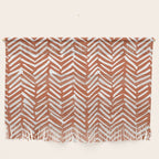 Boho, Abstract, Herringbone, Pattern, Terracotta Wall Hanging Gallery Image 1