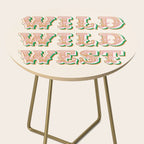 Cool Retro Red & Green "Wild Wild West" Typography Art Side Table Gallery Image 2