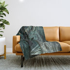 Abstract Pour Painting Liquid Marble Abstract Dark Green Painting Gold Accent Agate Stone Layers Throw Blanket Gallery Image 1
