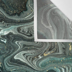 Abstract Pour Painting Liquid Marble Abstract Dark Green Painting Gold Accent Agate Stone Layers Wall Tapestry Gallery Image 3