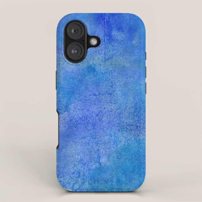 Hand painted abstract blue green watercolor brushstrokes iPhone Case Gallery Image 1
