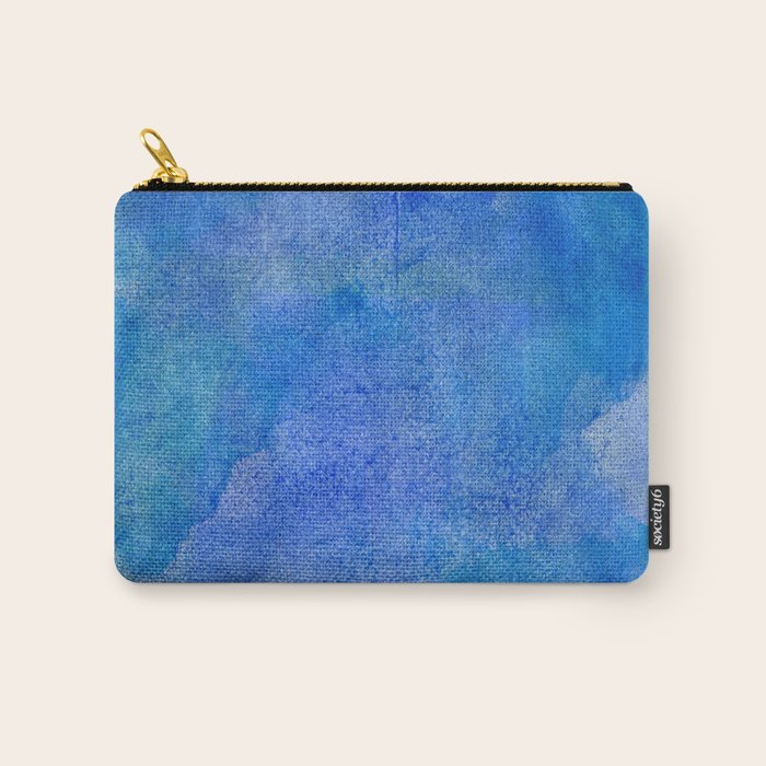 Hand painted abstract blue green watercolor brushstrokes Carry All Pouch Gallery Image 1