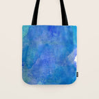 Hand painted abstract blue green watercolor brushstrokes Tote Bag Gallery Image 1