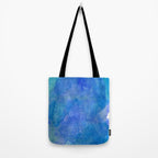 Hand painted abstract blue green watercolor brushstrokes Tote Bag Gallery Image 2