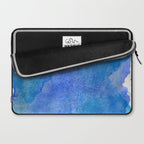 Hand painted abstract blue green watercolor brushstrokes Laptop Sleeve Gallery Image 2