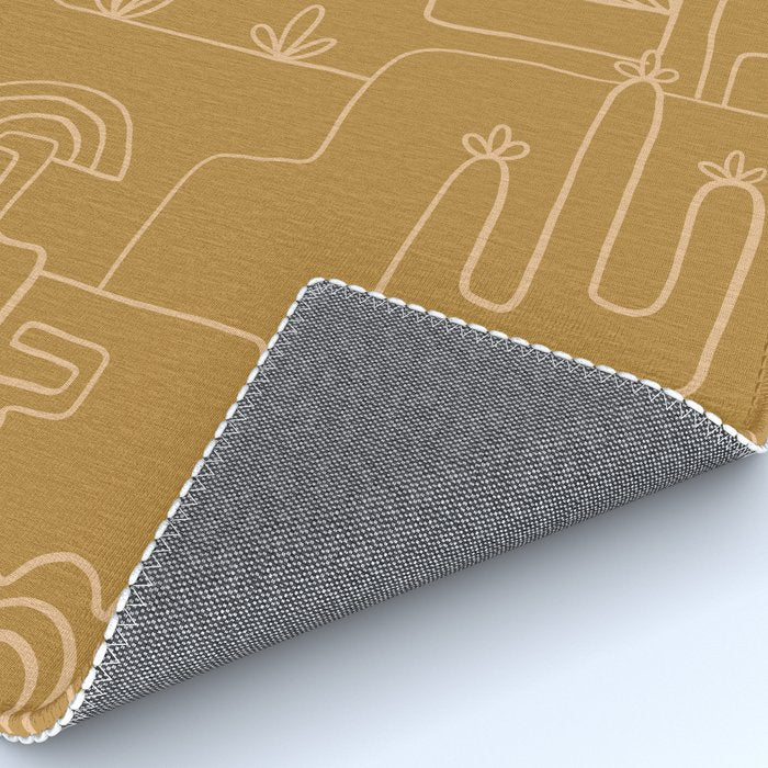 saguaro cactus line drawing Rug Gallery Image 4