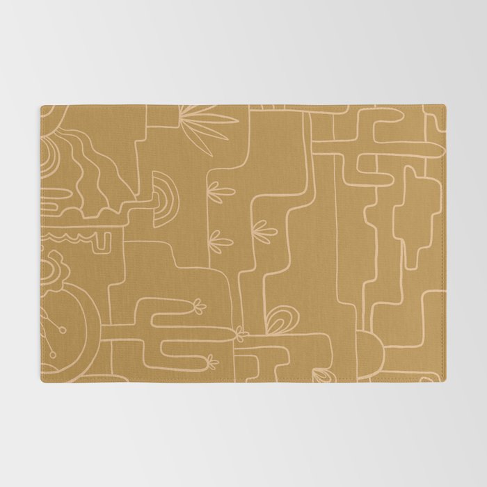 saguaro cactus line drawing Rug Gallery Image 2