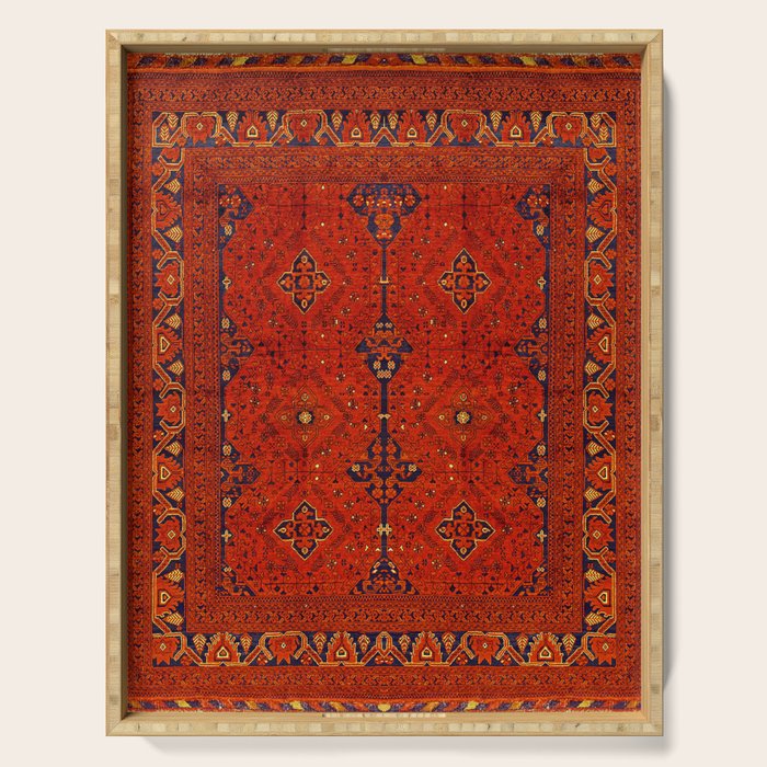 N194 - Red Berber Atlas Oriental Traditional Moroccan Style Serving Tray Gallery Image 1