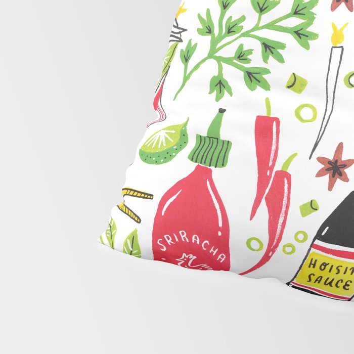 Vietnamese Pho Soup Sriracha Pillow Sham Gallery Image 4