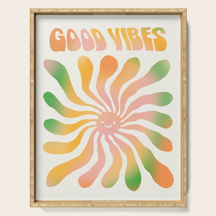 Good Vibes \\ Cute Sunshine  Serving Tray Gallery Image 1