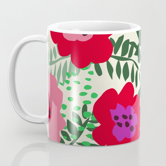 color matters: happy florals in pink light backround Coffee Mug Gallery Image 3