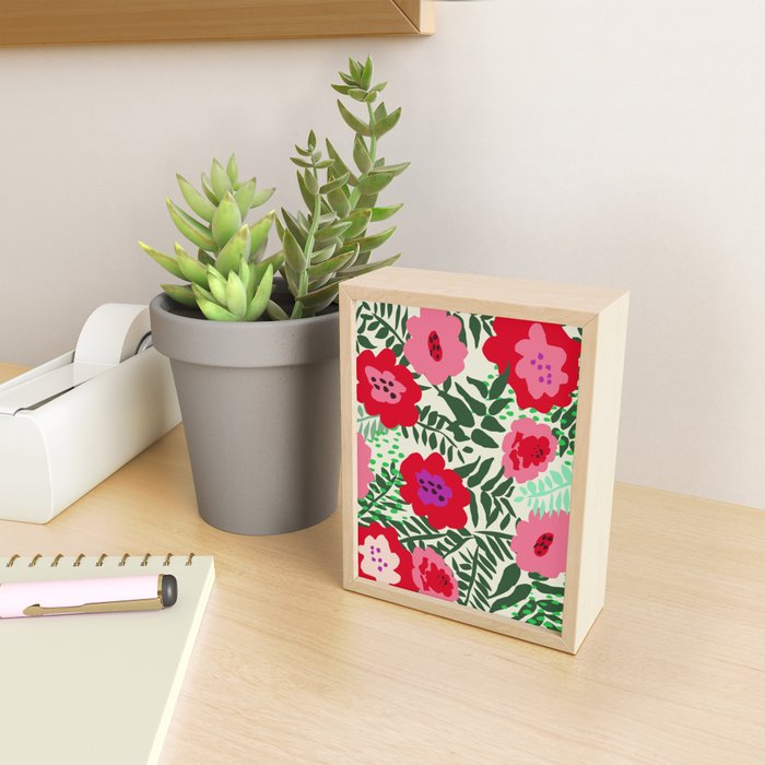 color matters: happy florals in pink light backround Mini Art Print Gallery Image 2