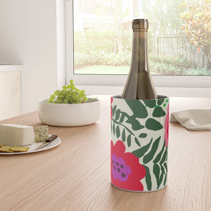 color matters: happy florals in pink light backround Wine Chiller Gallery Image 4